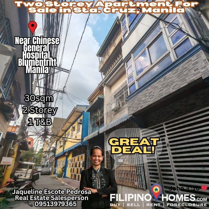 TWO STOREY APARTMENT FOR SALE NEAR CHINESE GENERAL HOSPITAL BLUMENTRIT SAMPALOC MANILA - photo 1